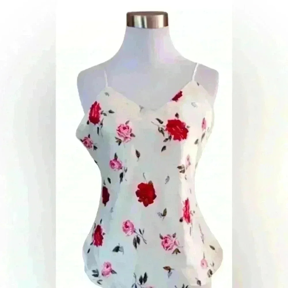 TRYSE Camisole Red Roses on Satin Cream; size 2xL - Picture 2 of 9